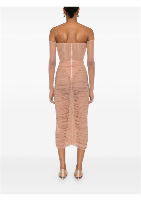 Abito midi con ruches in beige Alex Perry - donna ALEX PERRY | D1353SP